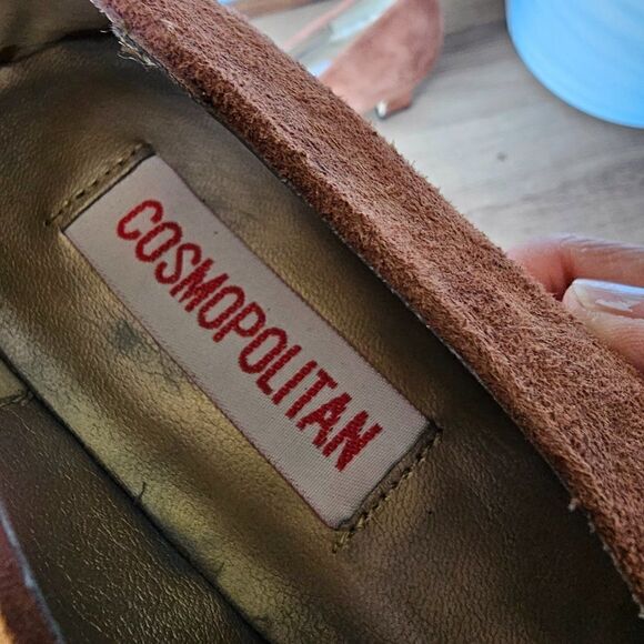 VINTAGE NEW OLD STOCK COSMOPOLITAN BROWN GENUINE LEATHER HEELS SHOES SIZE 8.5 - Picture 11 of 16